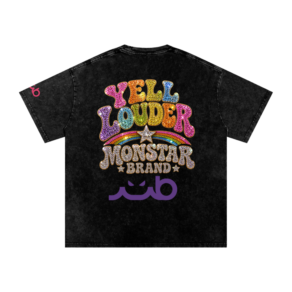 MB Yell LOUDER Snow Washed Oversized Cotton M-Shirt