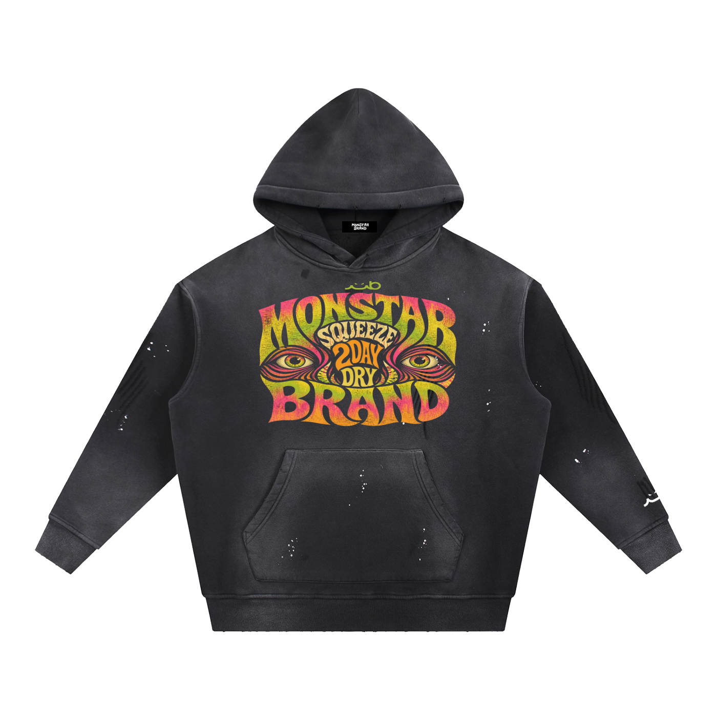 MB Squeeze 2Day Dry Vintage Washed Frayed Fleece Hoodie